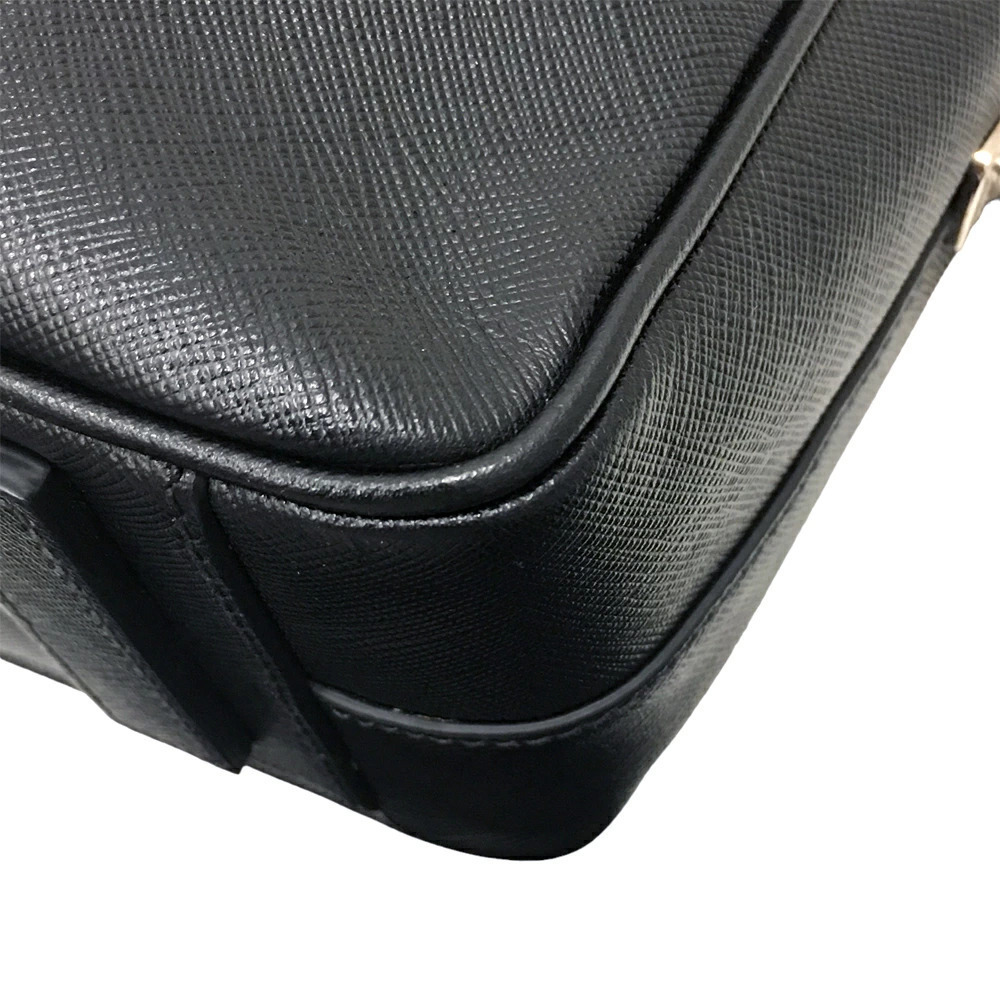 Prada Briefcase Business Bag Handbag Black Leather - Picture 10 of 10